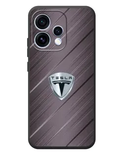 Чехол для OPPO Reno 15 с картинкой «Металлическая текстура Tesla»