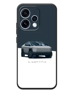 Чехол для OPPO Reno 15 с картинкой «Серебристый Cybertruck Tesla»
