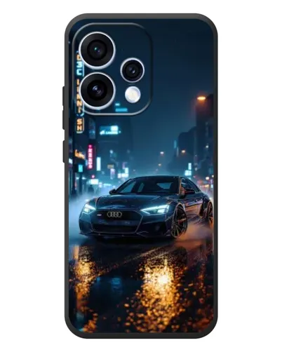 Чехол для OPPO Reno 15 с картинкой «Ночной город и Audi»