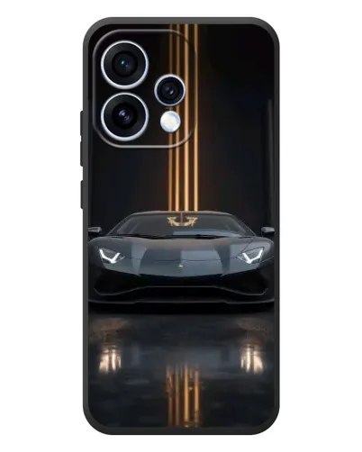 Чехол для OPPO Reno 15 с картинкой «Lamborghini золотые линии»