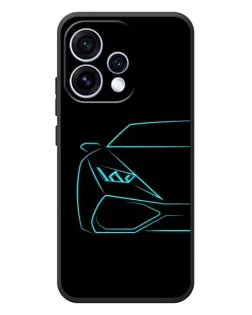 Чехол для OPPO Reno 15 с картинкой «Голубой силуэт Lamborghini»
