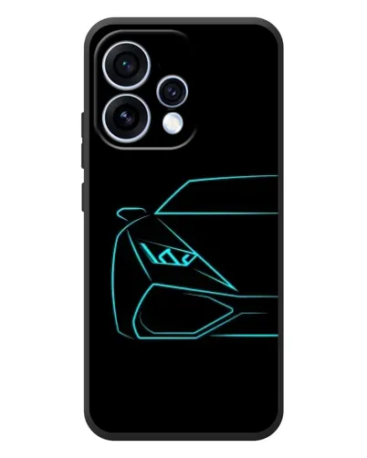 Чехол для OPPO Reno 15 с картинкой «Голубой силуэт Lamborghini»