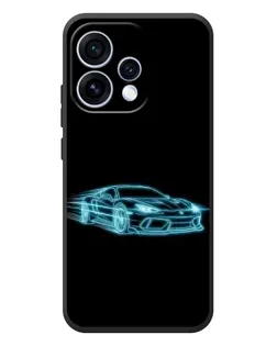 Чехол для OPPO Reno 15 с картинкой «Неоновый контур Lamborghini»