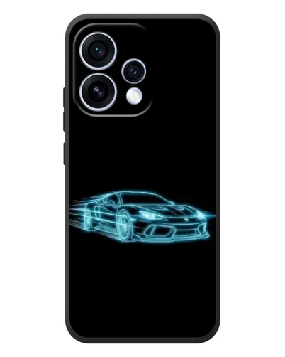 Чехол для OPPO Reno 15 с картинкой «Неоновый контур Lamborghini»