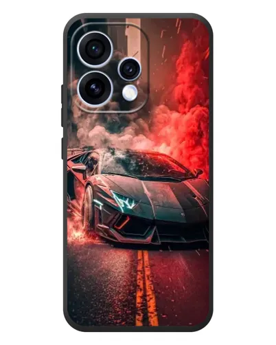 Чехол для OPPO Reno 15 с картинкой «Lamborghini красный дым»