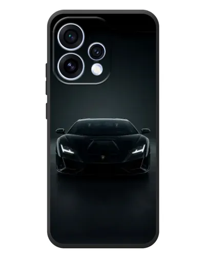 Чехол для OPPO Reno 15 с картинкой «Черный Lamborghini Aventador»