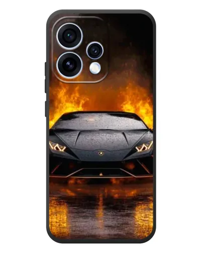 Чехол для OPPO Reno 15 с картинкой «Lamborghini в огне»