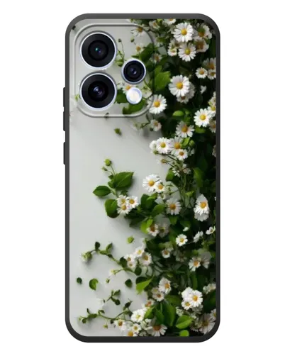 Чехол для OPPO Reno 15 с картинкой «Ветка мелких белых цветов»
