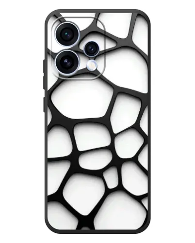 Чехол для OPPO Reno 15 с картинкой «Белая объемная сетка»