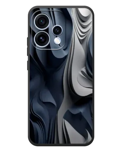 Чехол для OPPO Reno 15 с картинкой «Объемные синие складки»
