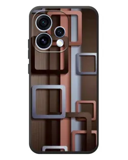 Чехол для OPPO Reno 15 с картинкой «Коричневые объемные квадраты»