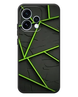 Чехол для OPPO Reno 15 с картинкой «Зеленые геометрические линии»