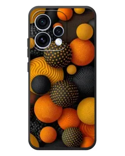 Чехол для OPPO Reno 15 с картинкой «Объемные оранжевые сферы»