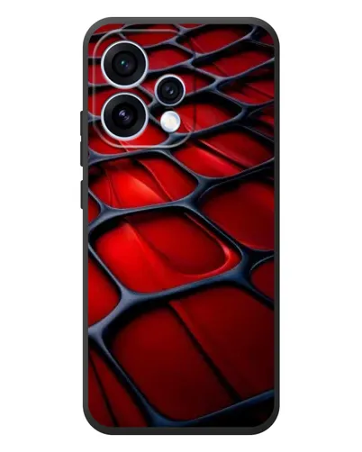 Чехол для OPPO Reno 15 с картинкой «Красная глянцевая сетка»