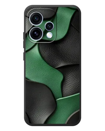Чехол для OPPO Reno 15 с картинкой «Зеленые кожаные волны»