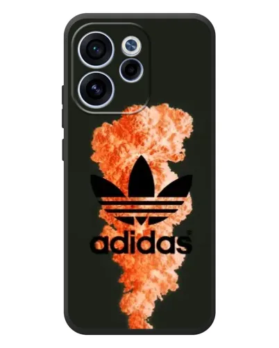 Чехол для OPPO Reno 15F с картинкой «Оранжевый дым Adidas»