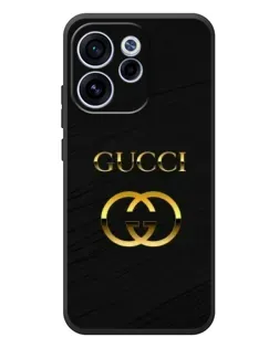 Чехол для OPPO Reno 15F с картинкой «Золотой логотип Gucci»