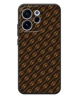 Чехол для OPPO Reno 15F с картинкой «Gucci — золотые диагонали»