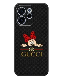Чехол для OPPO Reno 15F с картинкой «Минни Маус Gucci — черный»