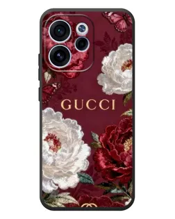 Чехол для OPPO Reno 15F с картинкой «Gucci — бордовые розы»