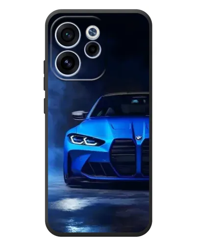 Чехол для OPPO Reno 15F с картинкой «Голубая BMW M4»