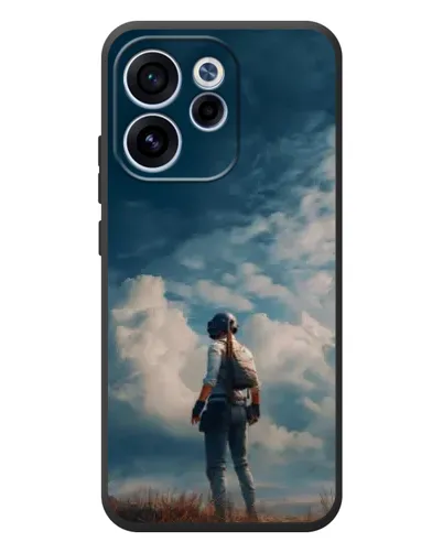 Чехол для OPPO Reno 15F с картинкой «Герой PUBG на скале»