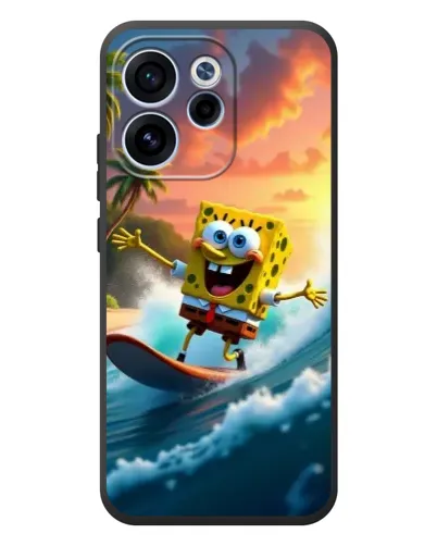 Чехол для OPPO Reno 15F с картинкой «Губка Боб серфингист» Чехол для OPPO Reno 15F с картинкой «Губка Боб серфингист»