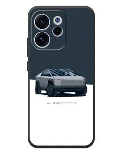 Чехол для OPPO Reno 15F с картинкой «Серебристый Cybertruck Tesla»