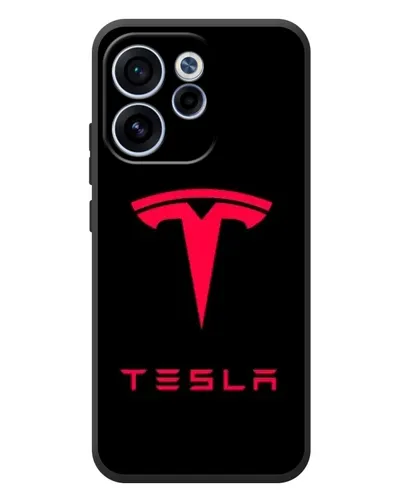Чехол для OPPO Reno 15F с картинкой «Tesla Red Logo» Чехол для OPPO Reno 15F с картинкой «Tesla Red Logo»