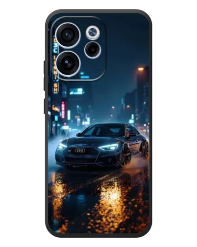 Чехол для OPPO Reno 15F с картинкой «Ночной город и Audi»