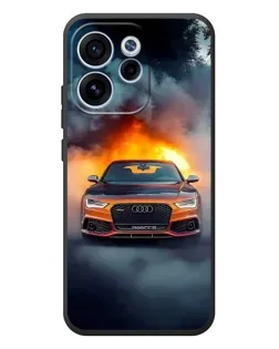 Чехол для OPPO Reno 15F с картинкой «Audi в огненном дыму»