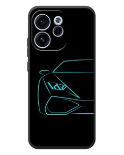 Чехол для OPPO Reno 15F с картинкой «Голубой силуэт Lamborghini»