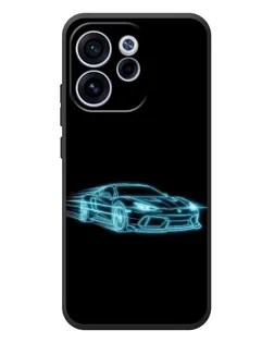 Чехол для OPPO Reno 15F с картинкой «Неоновый контур Lamborghini»