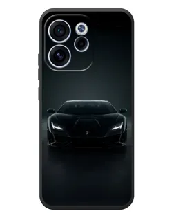 Чехол для OPPO Reno 15F с картинкой «Черный Lamborghini Aventador»