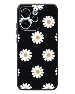 Чехол для OPPO Reno 15F с картинкой «Ромашки на черном»