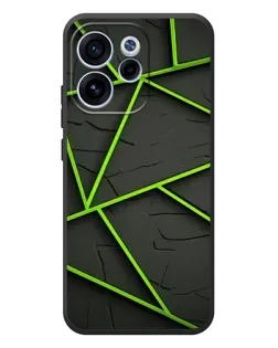 Чехол для OPPO Reno 15F с картинкой «Зеленые геометрические линии»