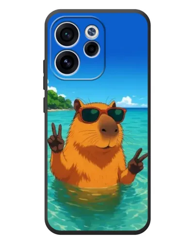 Чехол для OPPO Reno 15F с картинкой «Морская капибара»