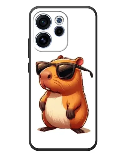 Чехол для OPPO Reno 15F с картинкой «Капибара в очках»