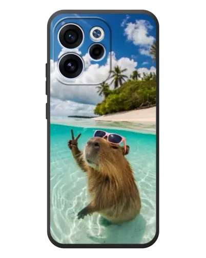 Чехол для OPPO Reno 15F с картинкой «Капибара на море»