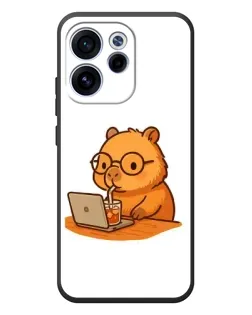 Чехол для OPPO Reno 15F с картинкой «Капибара с ноутбуком»