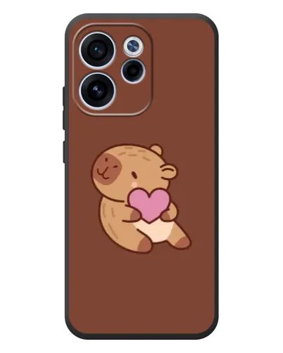 Чехол для OPPO Reno 15F с картинкой «Капибара с сердцем»