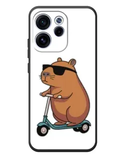 Чехол для OPPO Reno 15F с картинкой «Капибара на самокате»