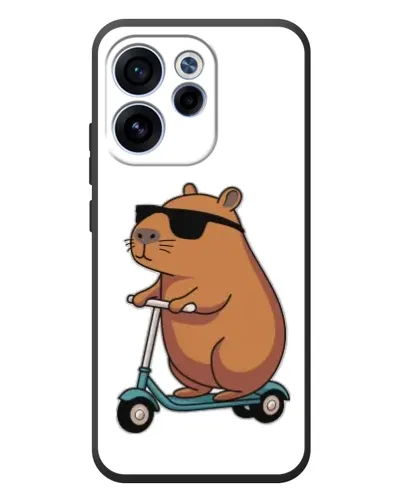 Чехол для OPPO Reno 15F с картинкой «Капибара на самокате»