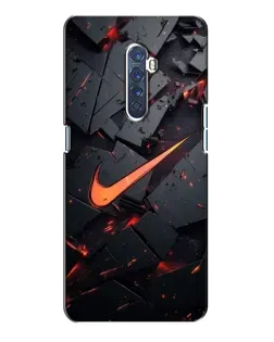 Чехол для OPPO Reno 2 с картинкой «Nike — эффект разломов»