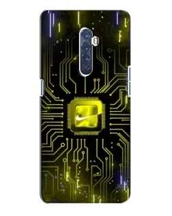 Чехол для OPPO Reno 2 с картинкой «Nike — золотая искра»