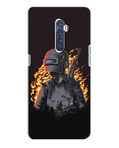 Чехол для OPPO Reno 2 с картинкой «PUBG — огненный силуэт»