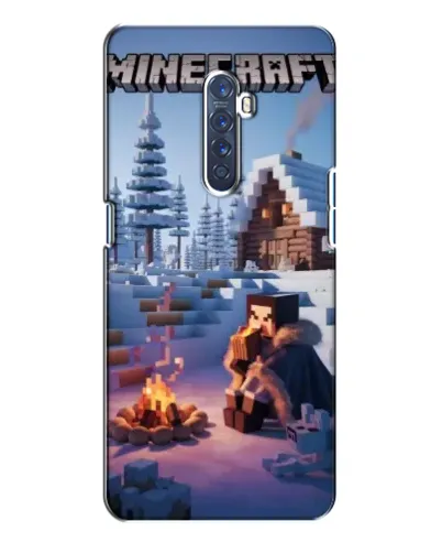 Чехол для OPPO Reno 2 с картинкой «Зимний Minecraft»