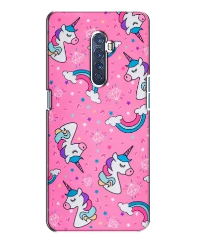 Чехол для OPPO Reno 2 с картинкой «Unicorn паттерн розовый»