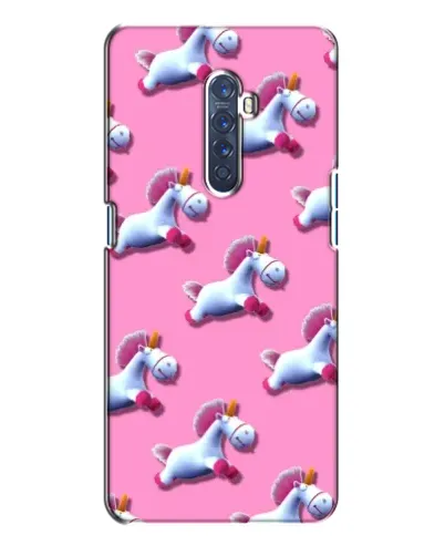 Чехол для OPPO Reno 2 с картинкой «Единороги на розовом»