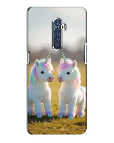 Чехол для OPPO Reno 2 с картинкой «Пара единорогов»